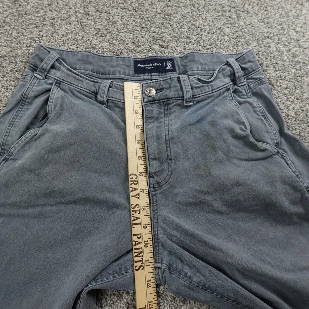 VTG Abercrombie Fitch Jeans Mens 30X32 Blue Gray Carpenter Pants Grunge 90Ss Y2K
